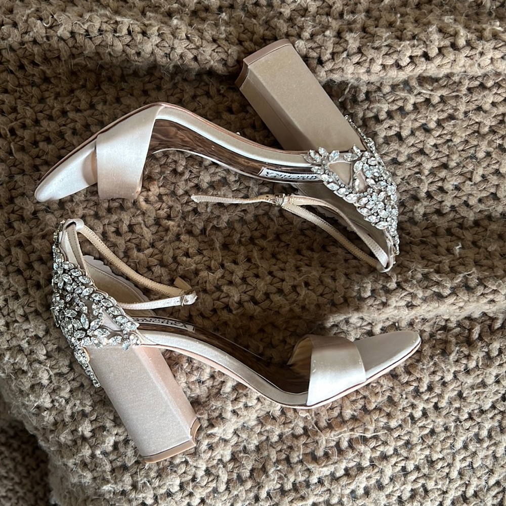 Badgley Mischka bejeweled heels